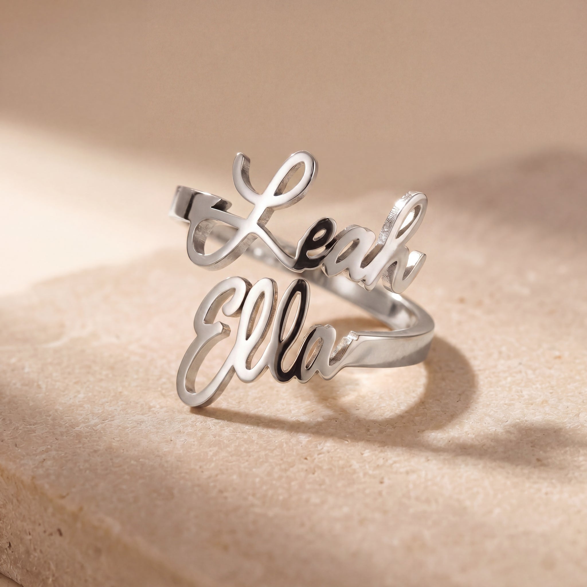 Personalized Double Name Ring