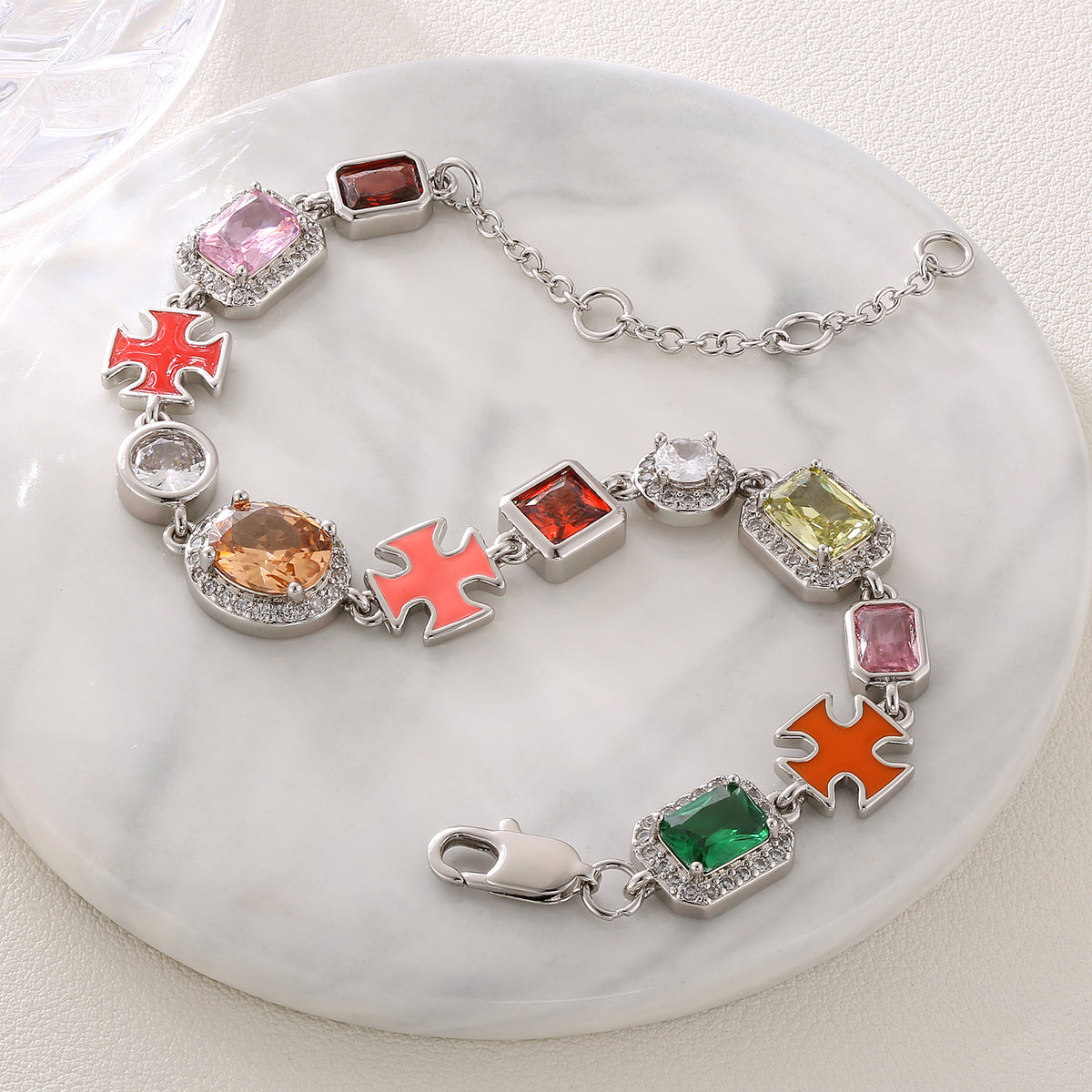 Rainbow Radiance Necklace & Bracelet Set