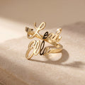 Personalized Double Name Ring