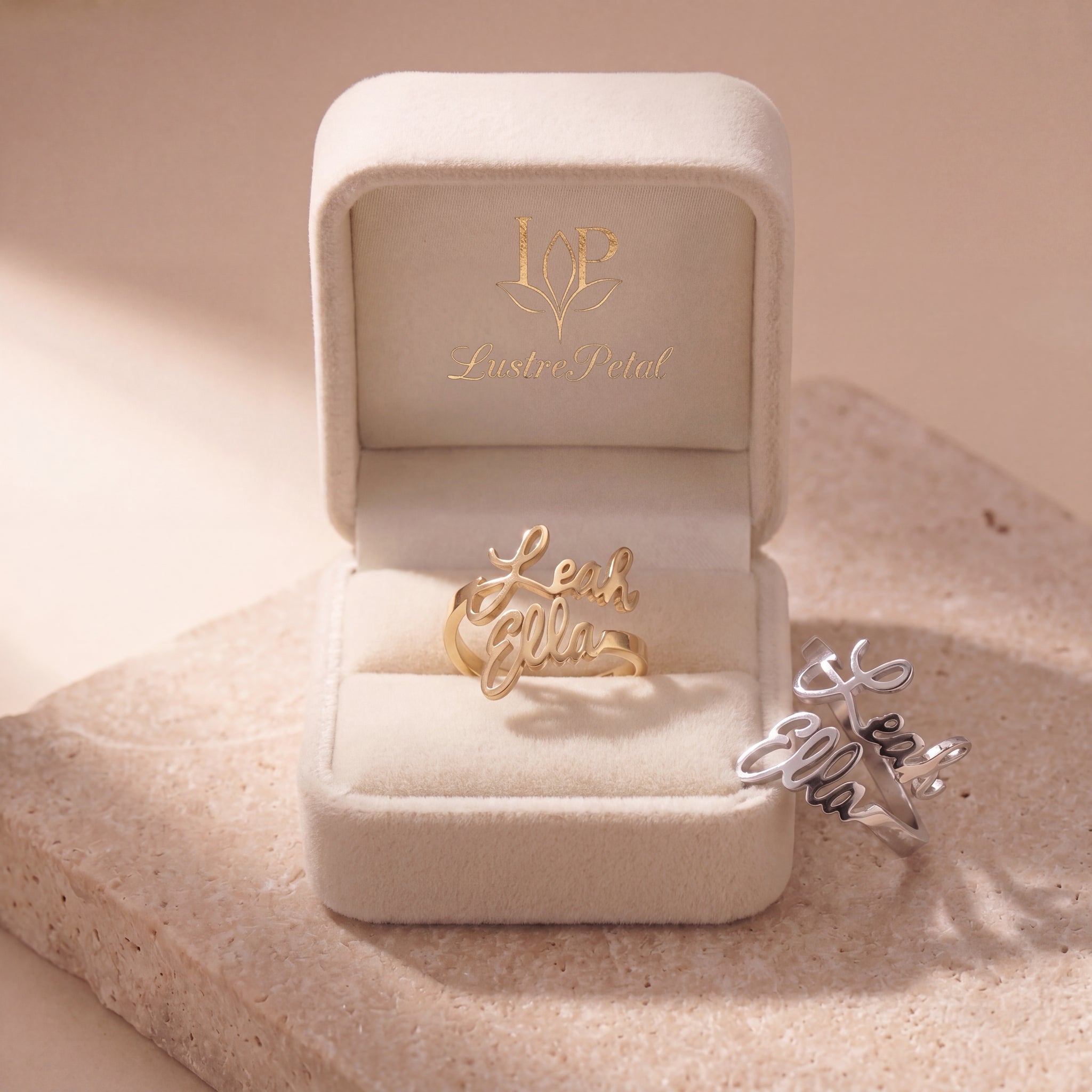 Personalized Double Name Ring
