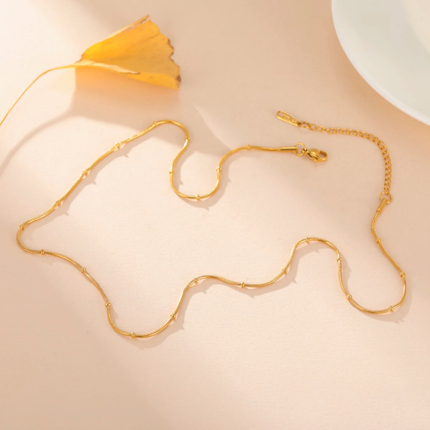 Dainty Gold Ball Chain Necklace