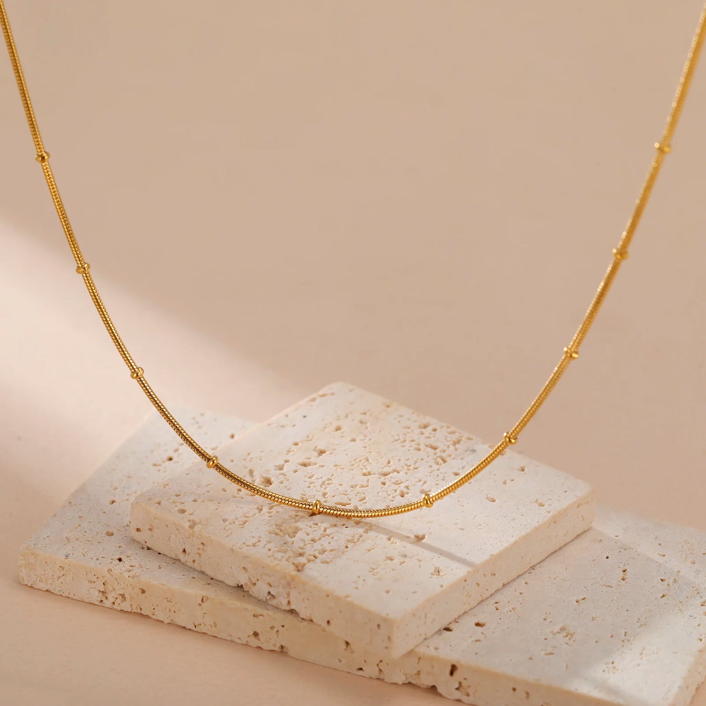Dainty Gold Ball Chain Necklace