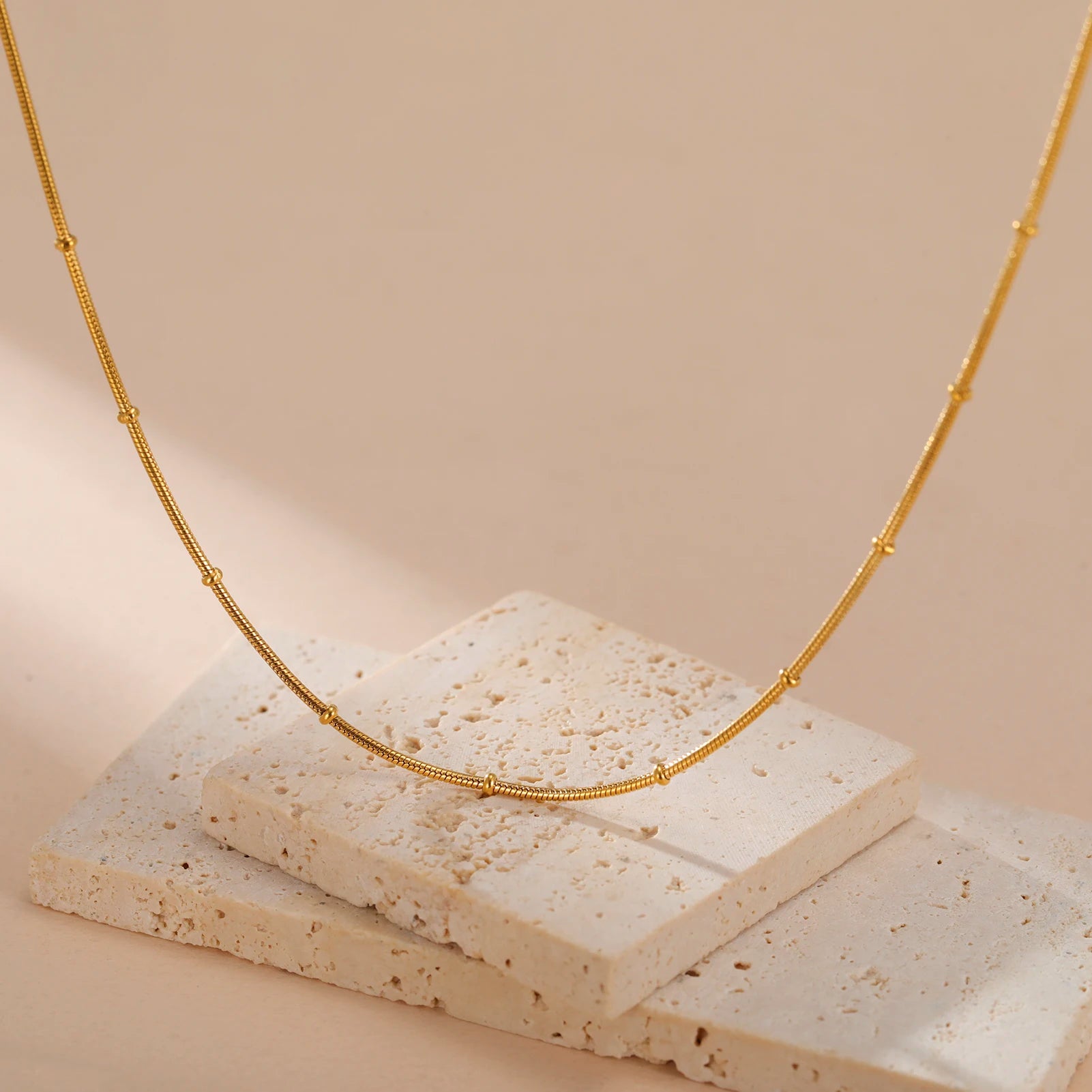 Dainty Gold Ball Chain Necklace
