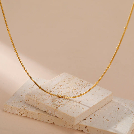 Dainty Gold Ball Chain Necklace
