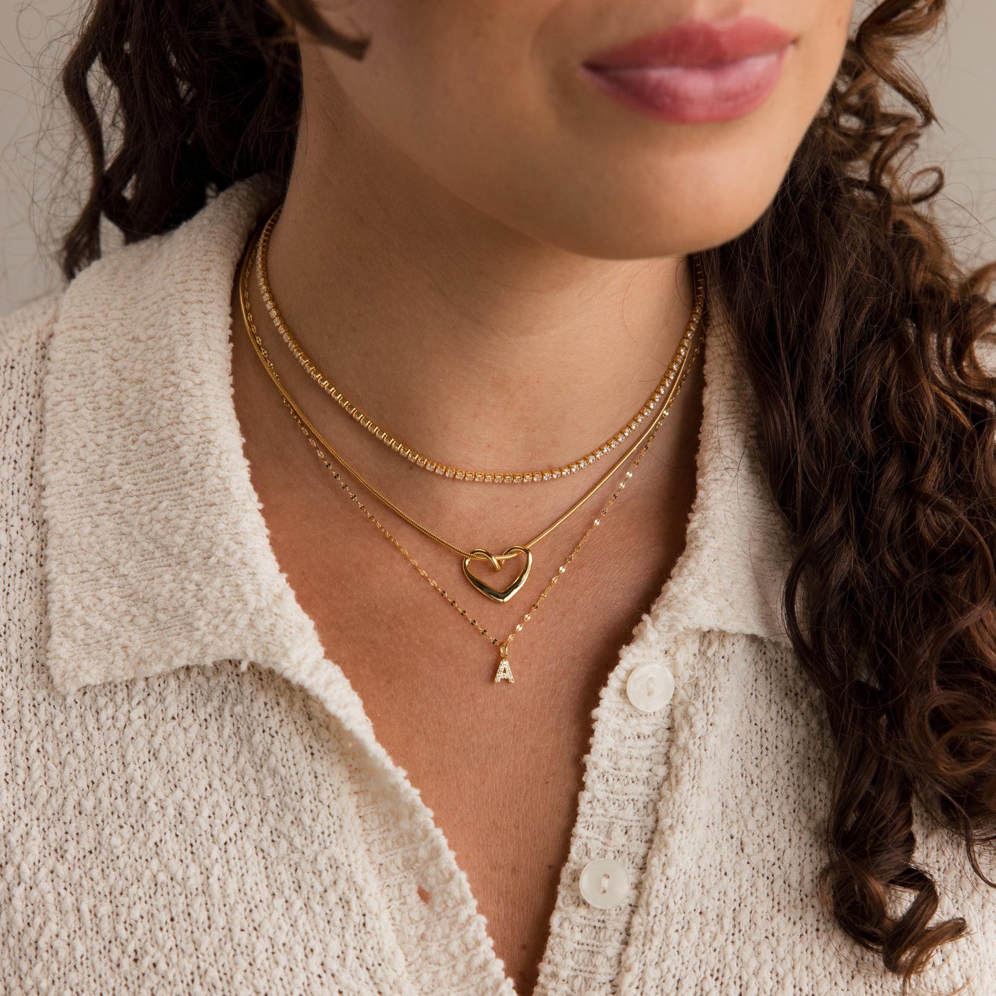 Personalized Pave Letter Necklace
