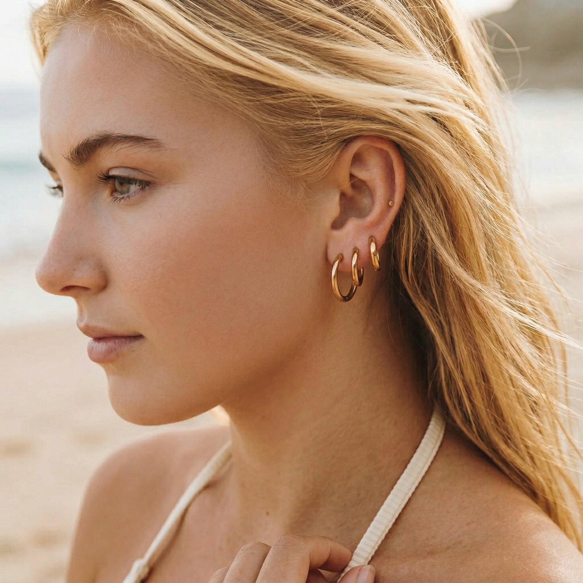 Classic Round Hoop Earrings Set